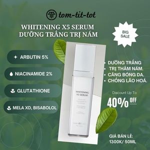 Tom Tit Tot Whitening X5 Serum Arbutin 5% - Niacinamide 2% - 50g/1.76 Oz